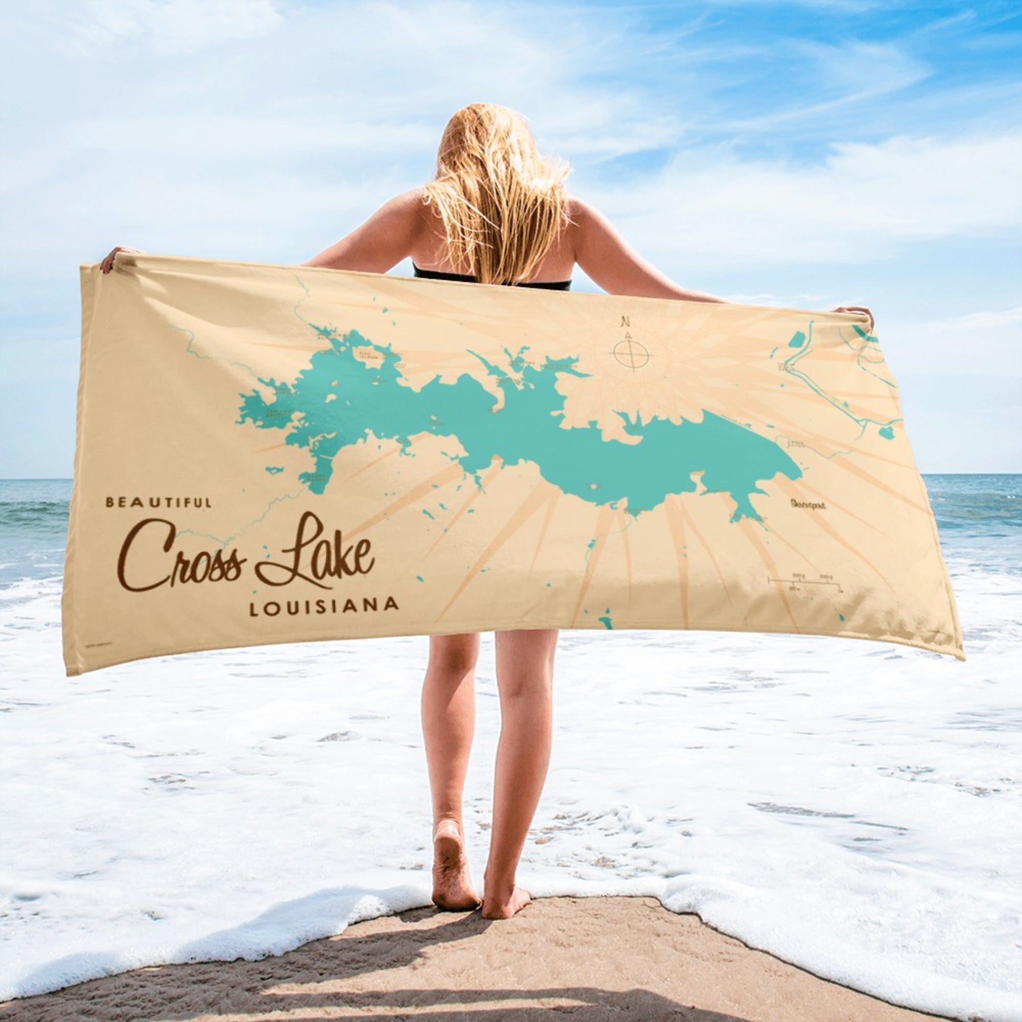 Cross Lake Louisiana Beach Towel