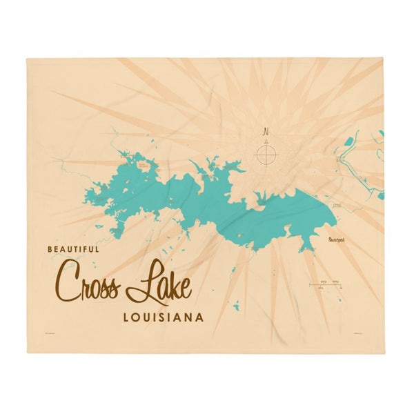 Cross Lake Louisiana Throw Blanket