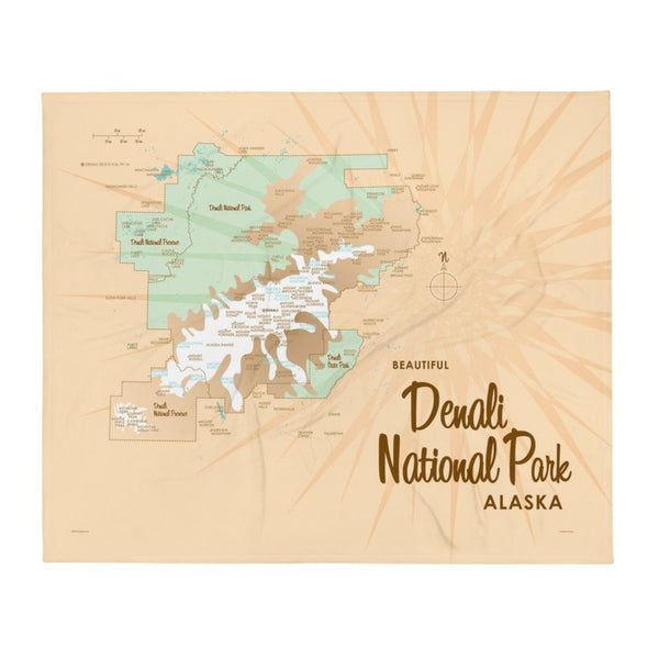 Denali National Park Alaska Throw Blanket
