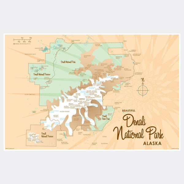 Denali National Park Alaska, Paper Print