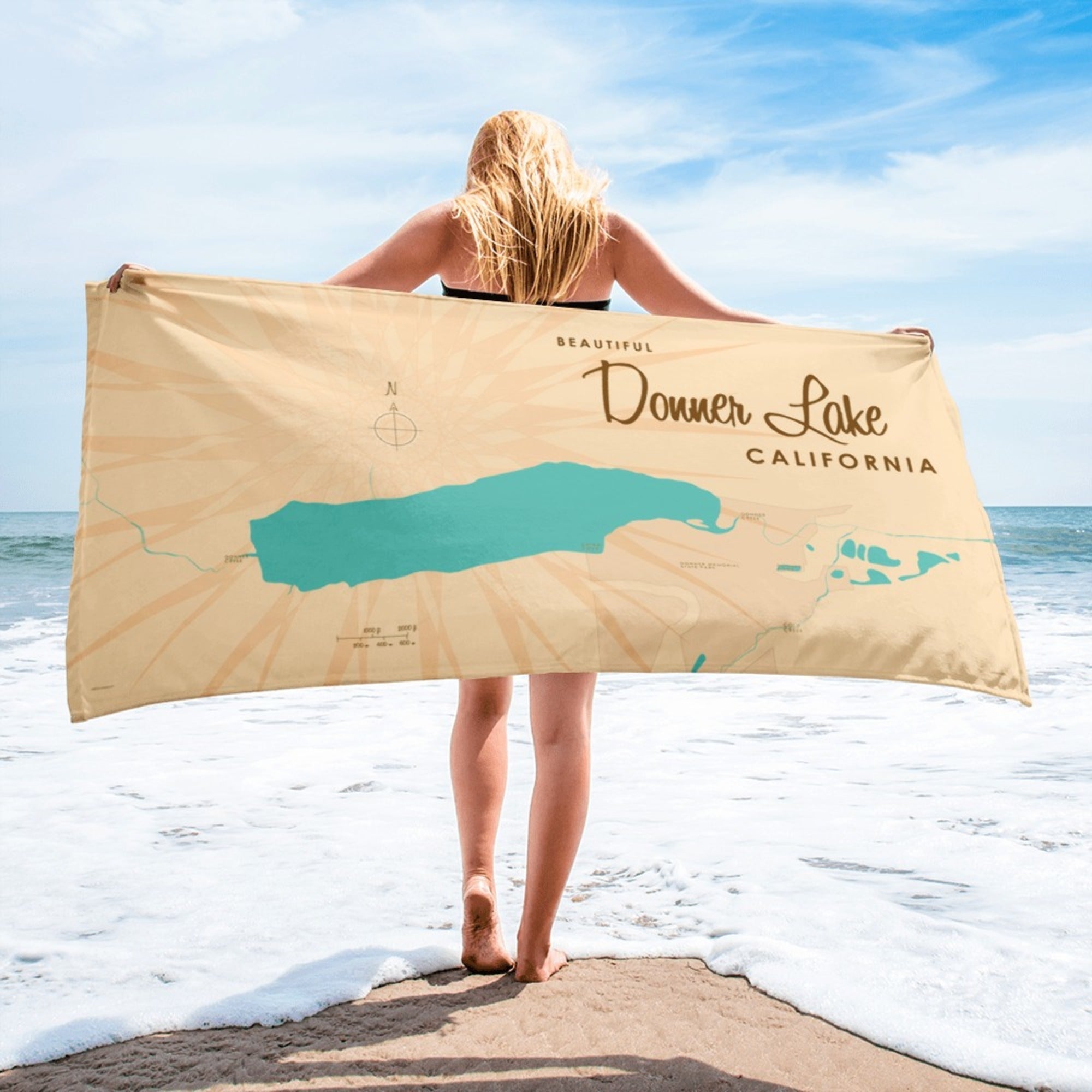 Donner Lake California Beach Towel