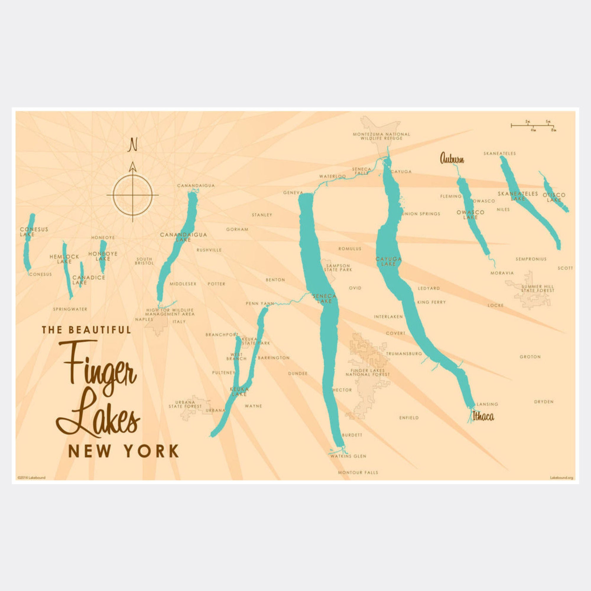 Finger Lakes New York, Paper Print
