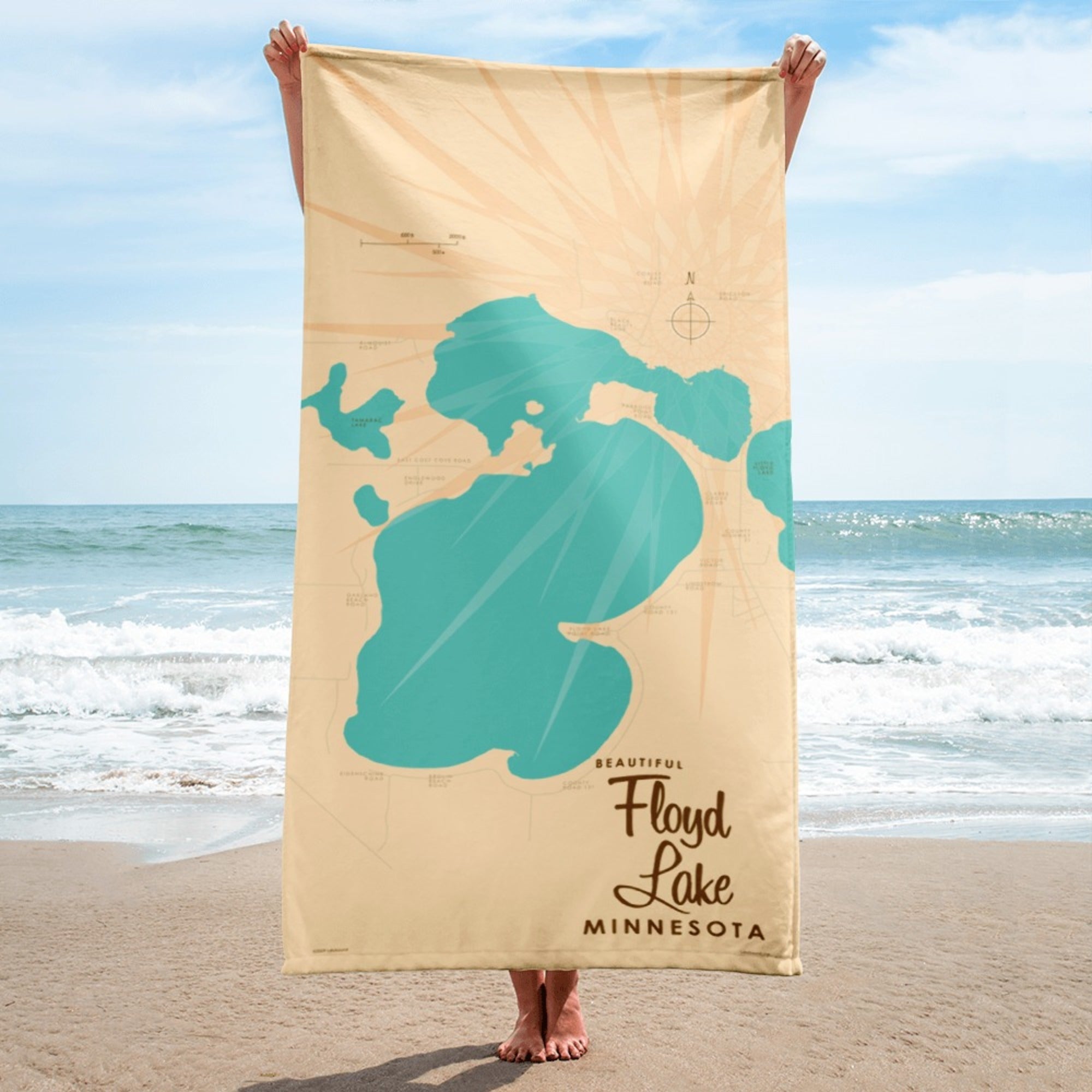 Floyd Lake Minnesota Beach Towel