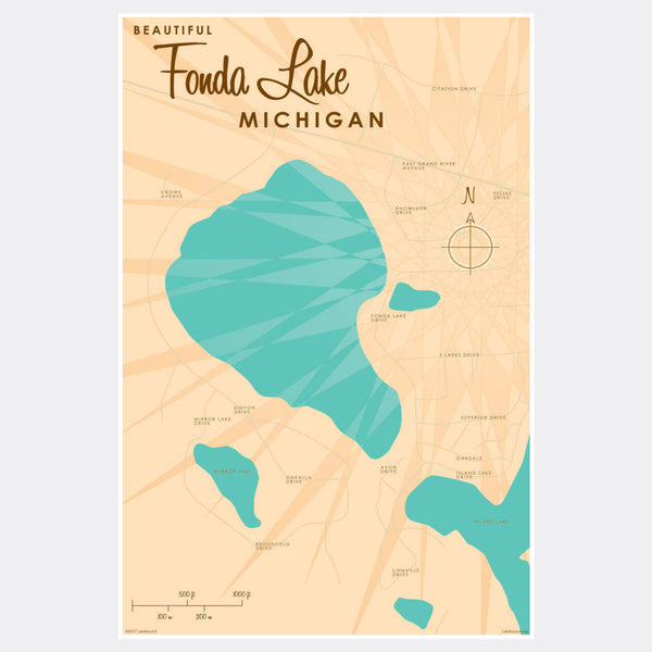 Fonda Lake Michigan, Paper Print