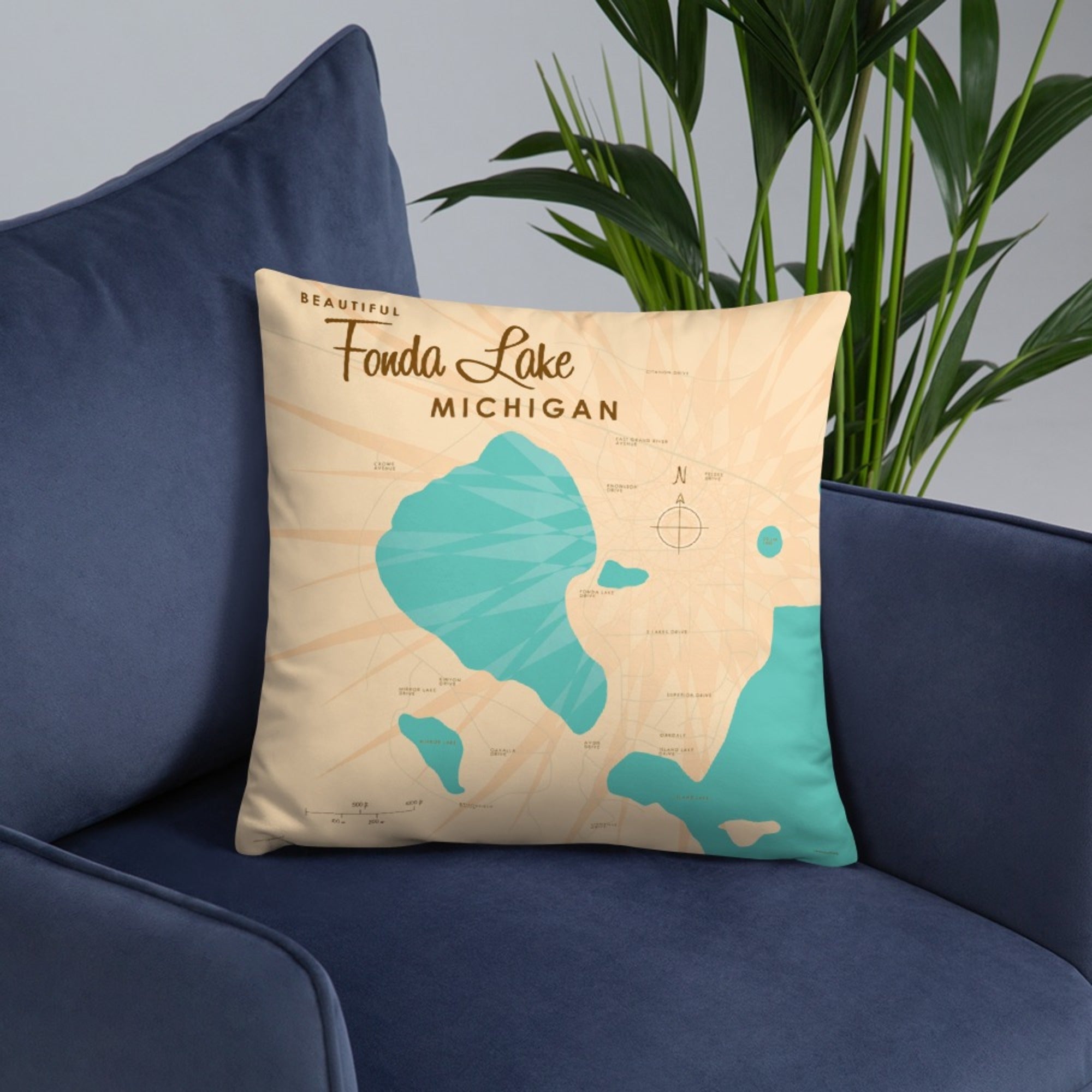 Fonda Lake Michigan Pillow