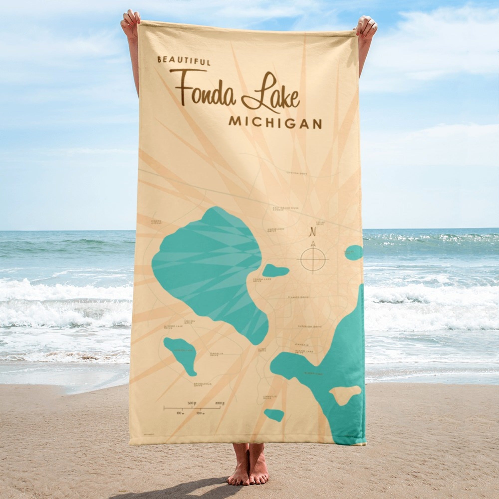 Fonda Lake Michigan Beach Towel