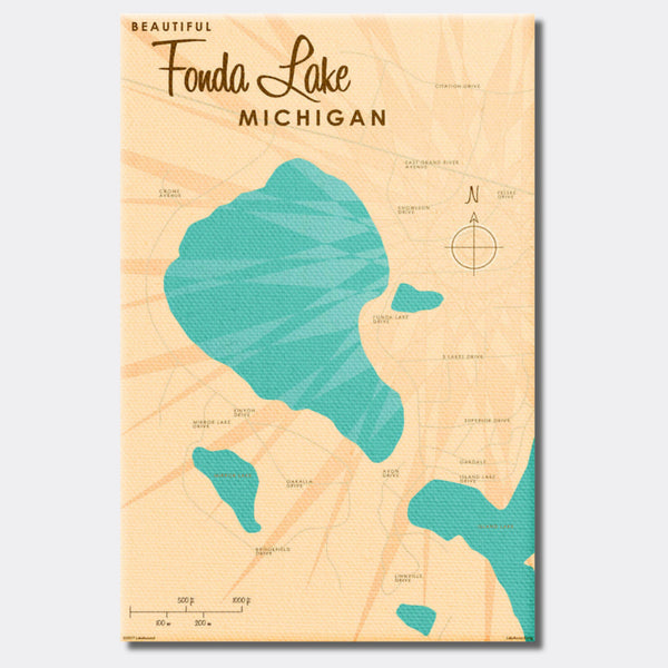 Fonda Lake Michigan, Canvas Print