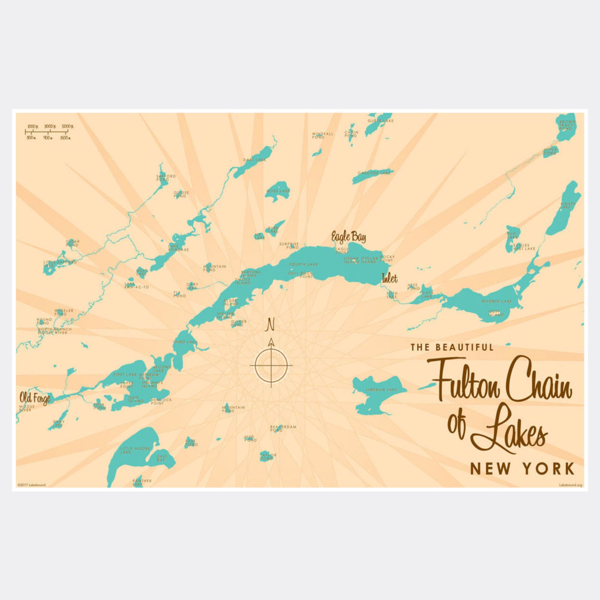 Fulton Chain Lakes New York, Paper Print