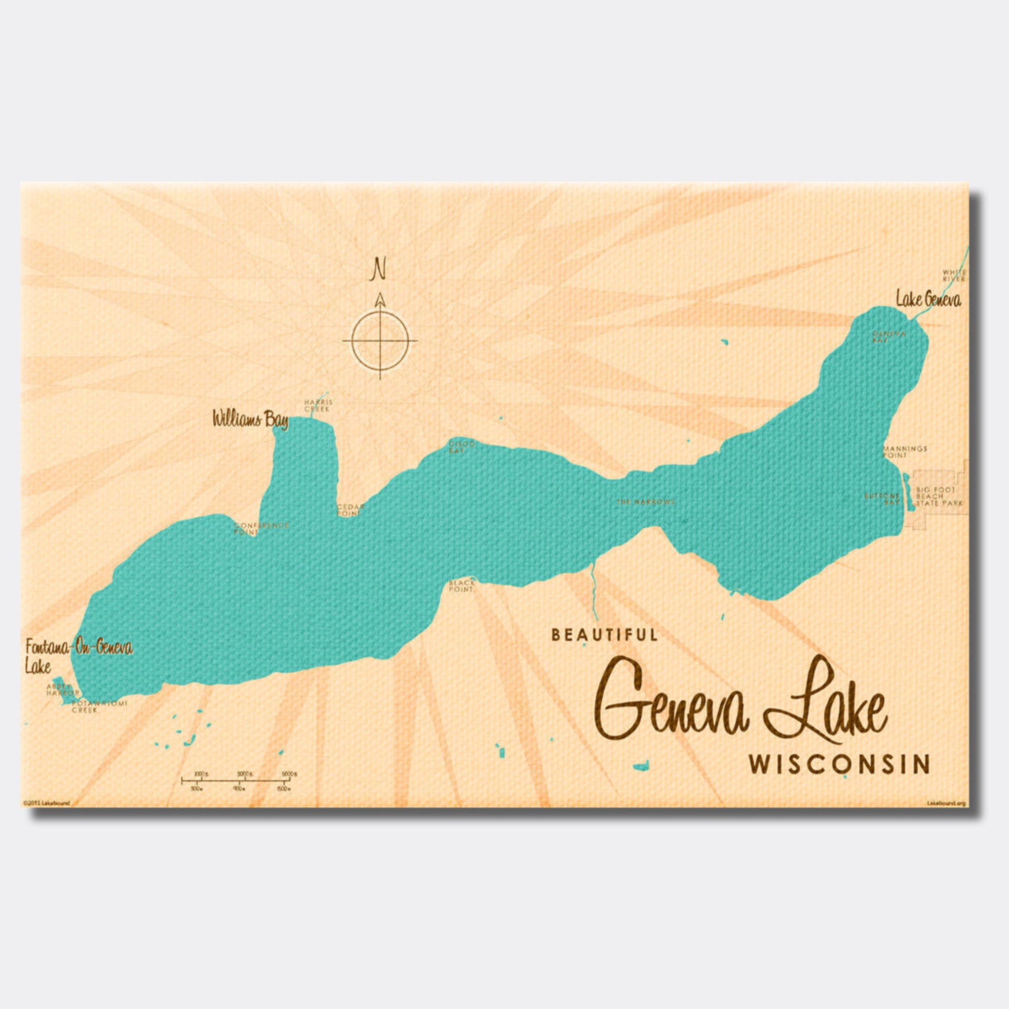 Geneva Lake Wisconsin, Canvas Print