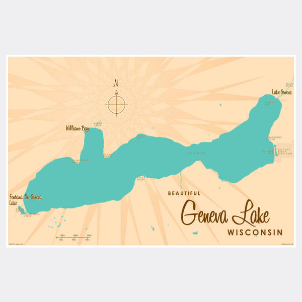 Geneva Lake Wisconsin, Paper Print