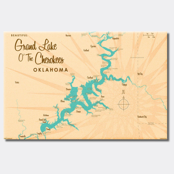 Grand Lake O' The Cherokees Oklahoma, Canvas Print
