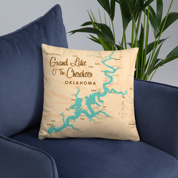 Grand Lake O' The Cherokees Oklahoma Pillow