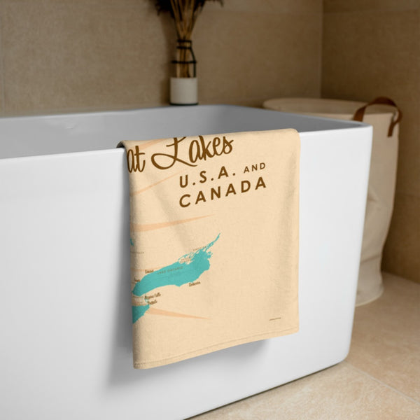 Great Lakes USA Canada Beach Towel