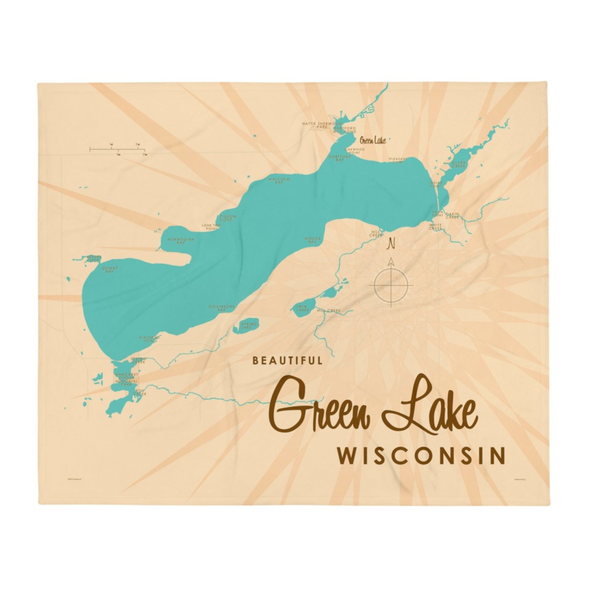 Green Lake Wisconsin Throw Blanket