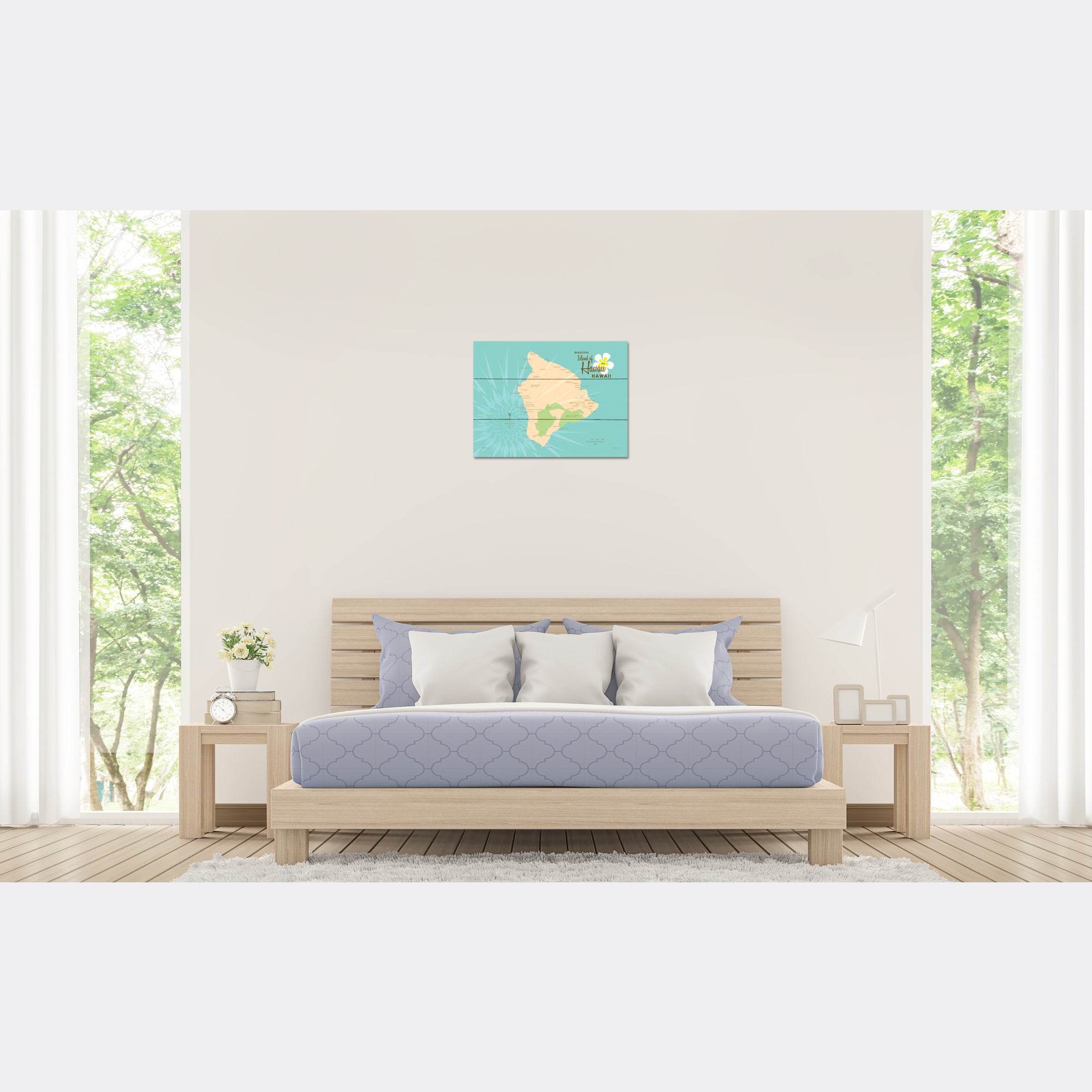 Hawaii, Wood Sign Map Art