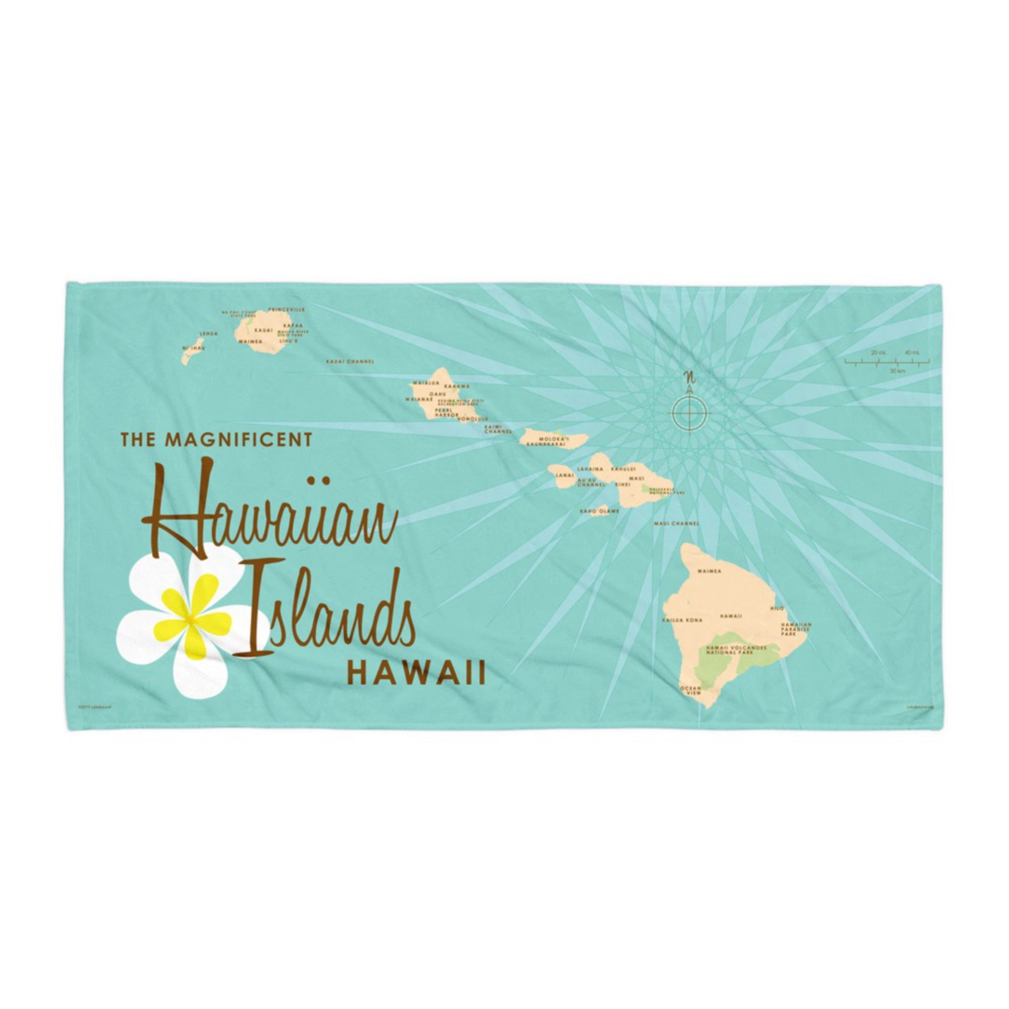 Hawaiian Islands Beach Towel