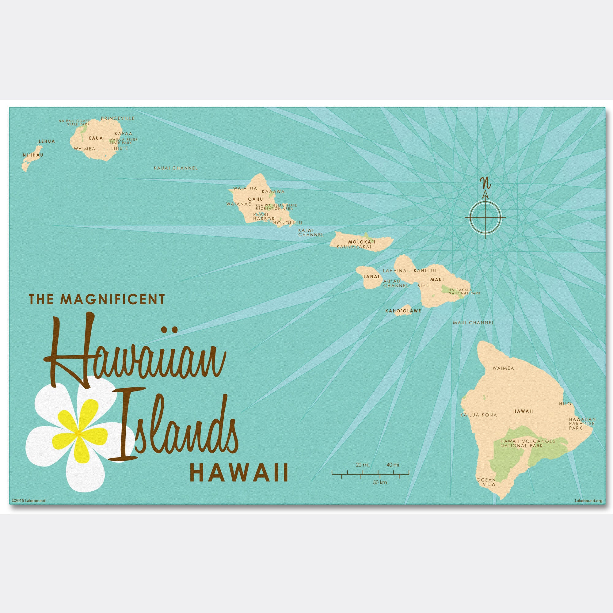 Hawaiian Islands, Canvas Print