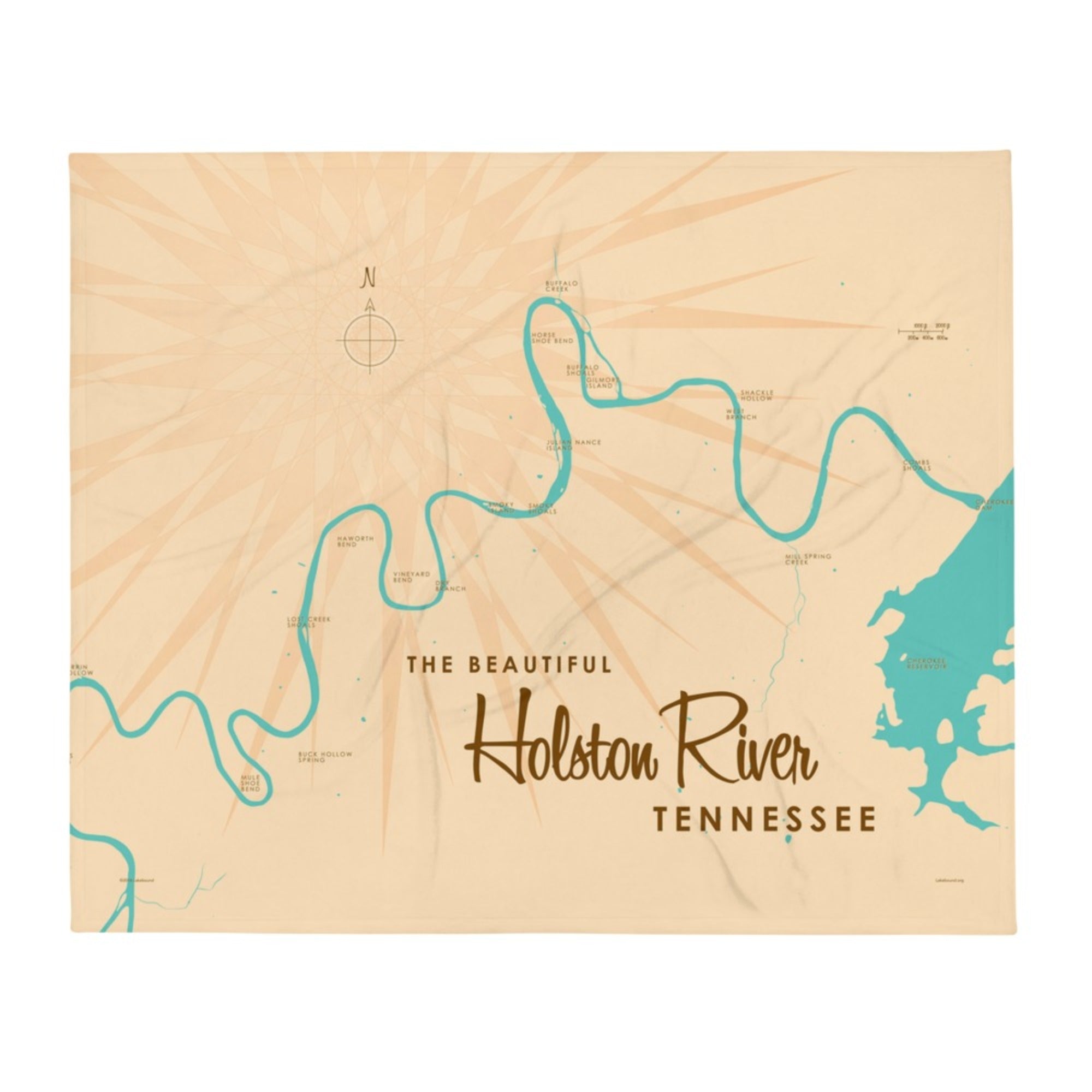 Holston River Tennessee Throw Blanket