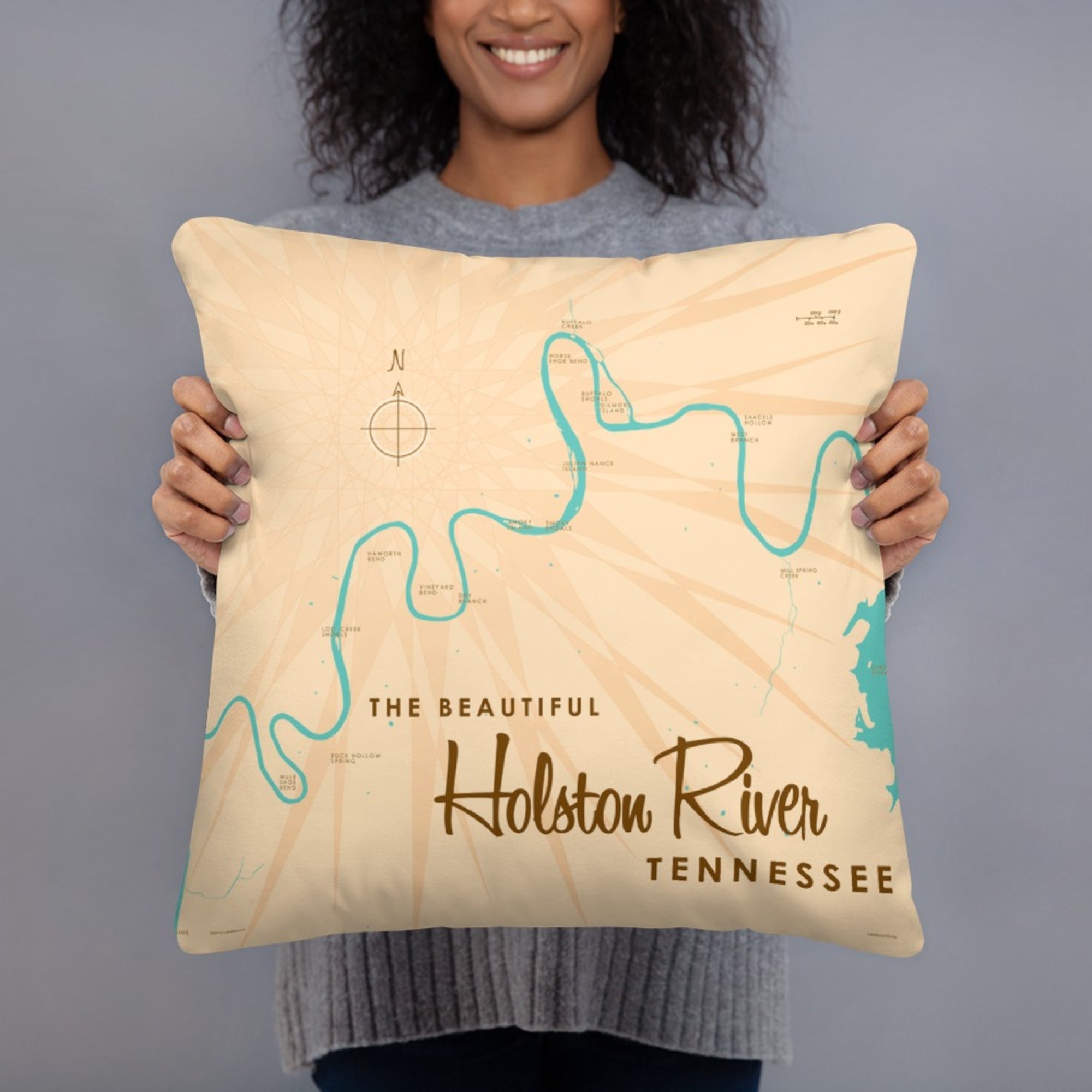 Holston River Tennessee Pillow