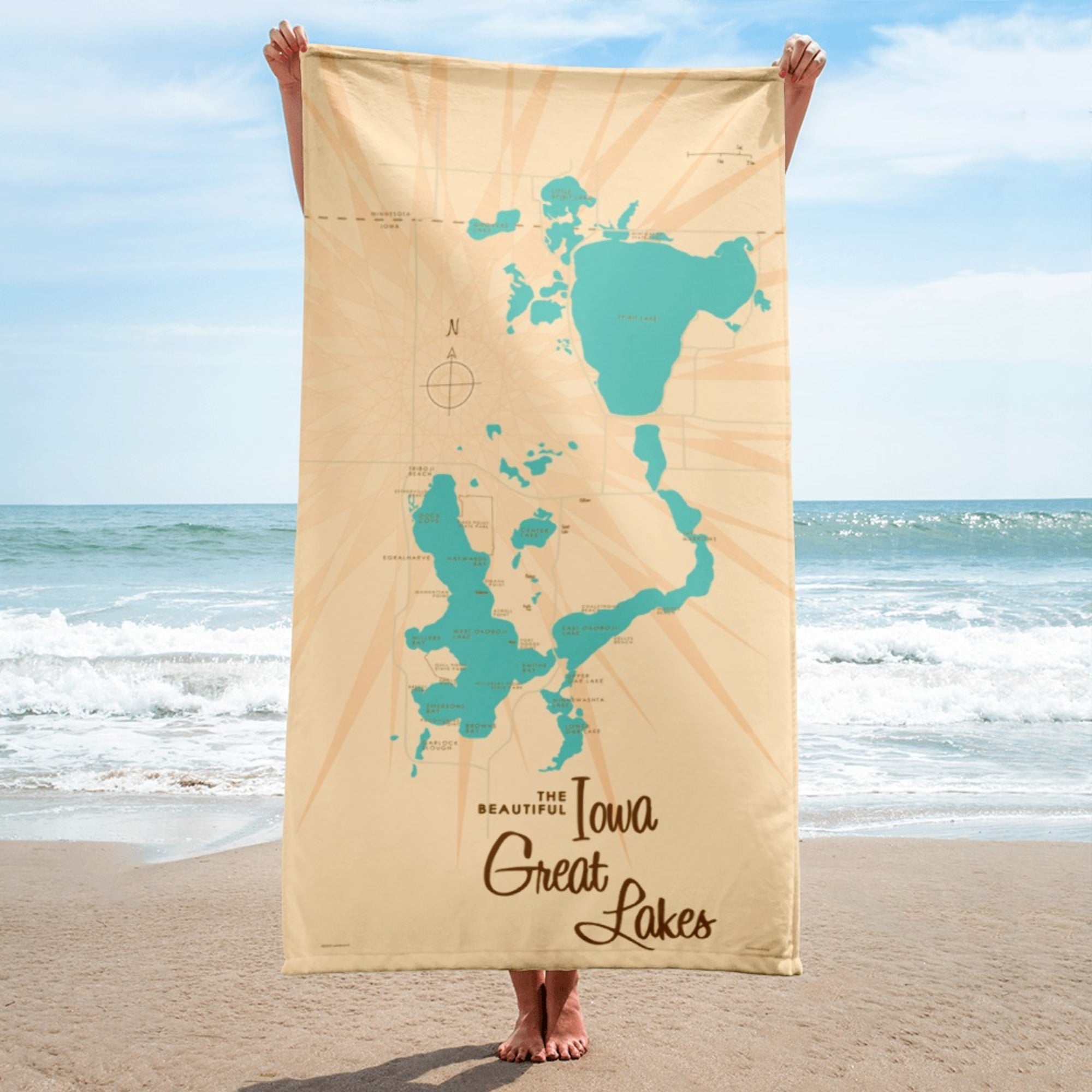 Iowa Great Lakes Beach Towel