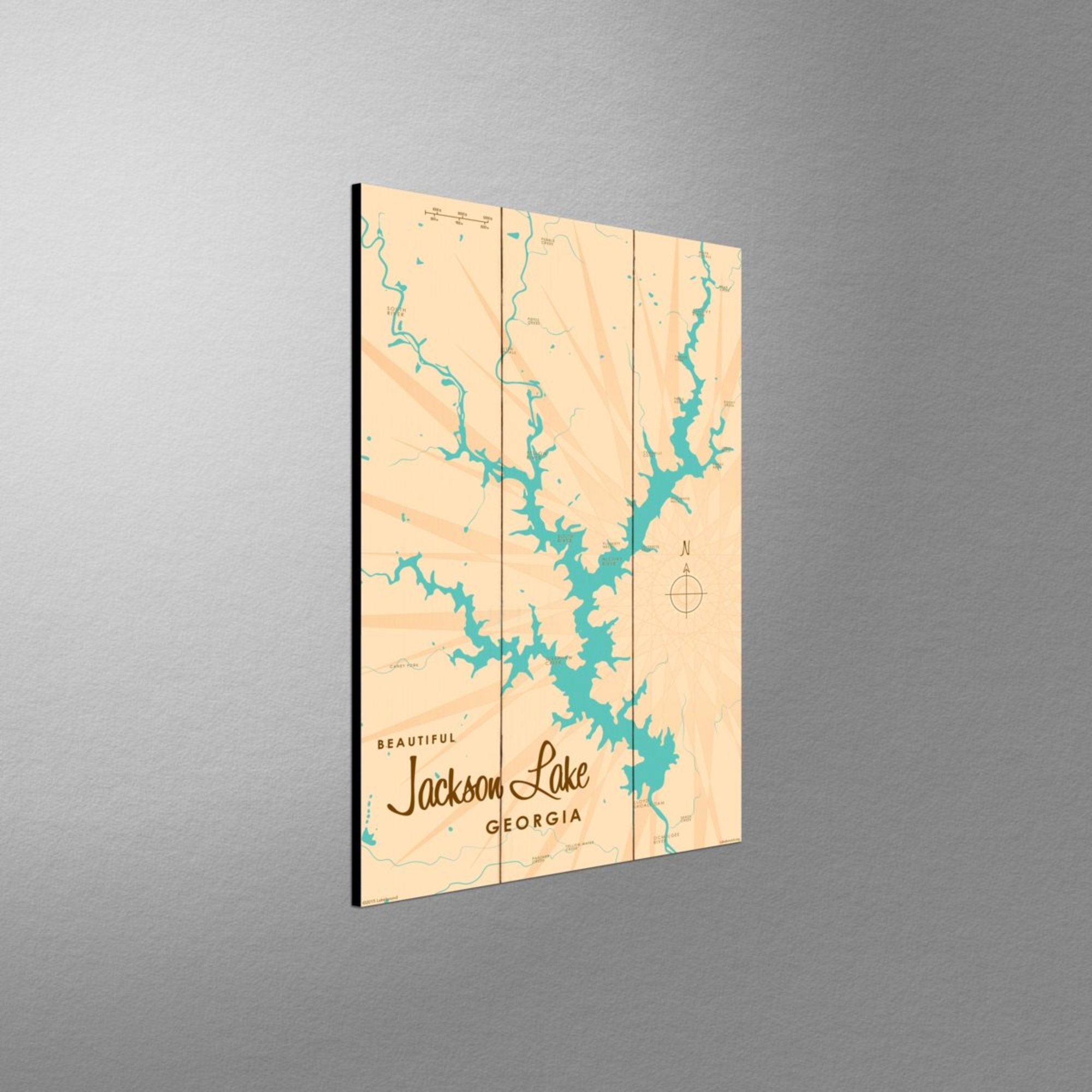Jackson Lake Georgia, Wood Sign Map Art