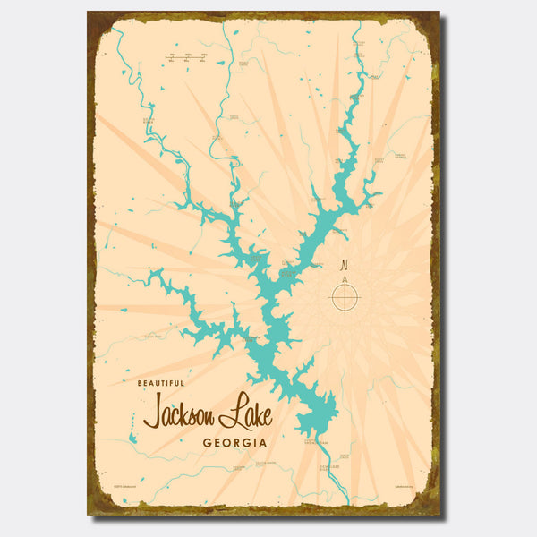 Jackson Lake Georgia, Sign Map Art