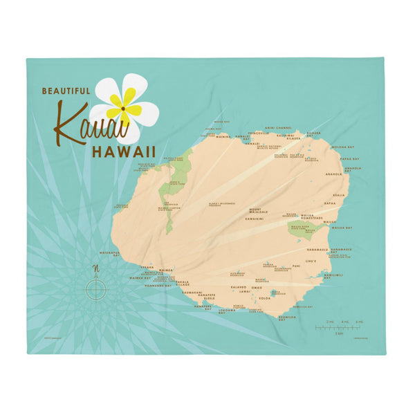 Kauai Hawaii Throw Blanket