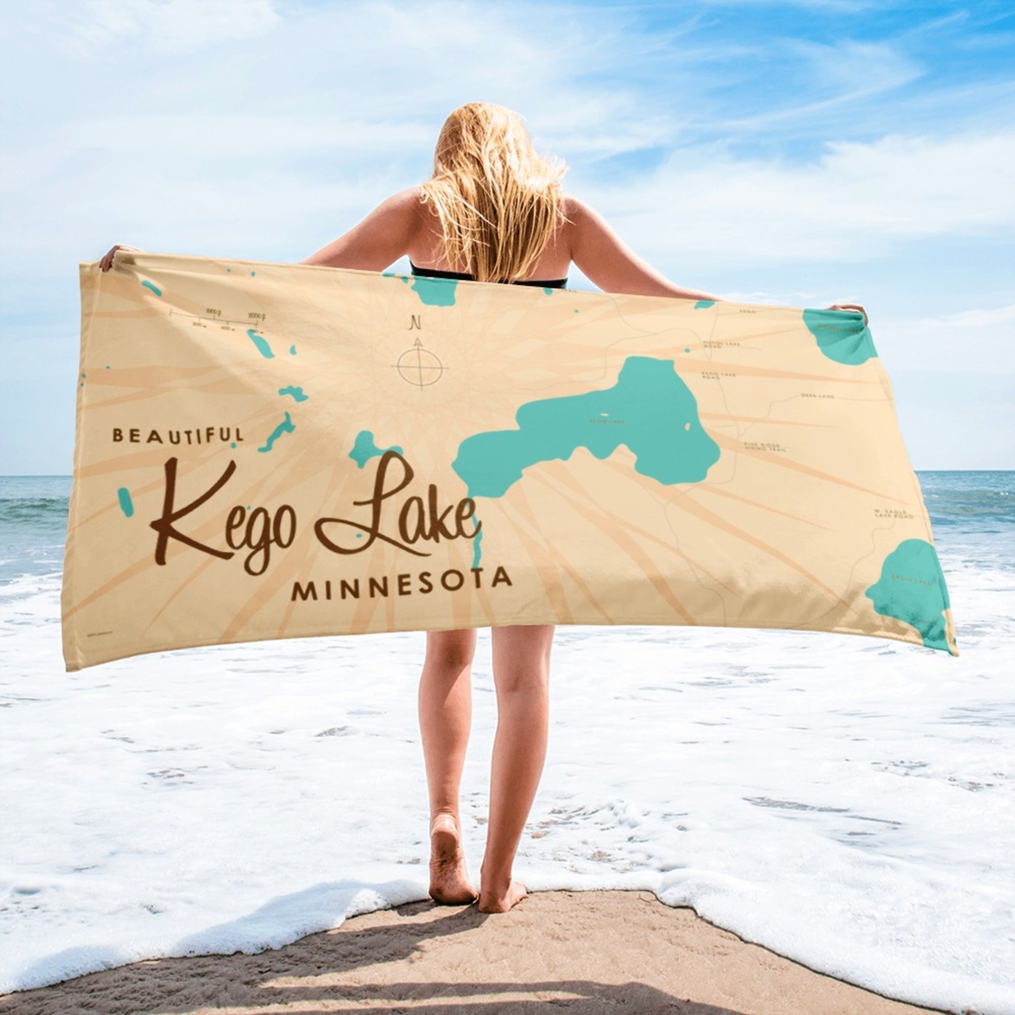 Kego Lake Minnesota Beach Towel