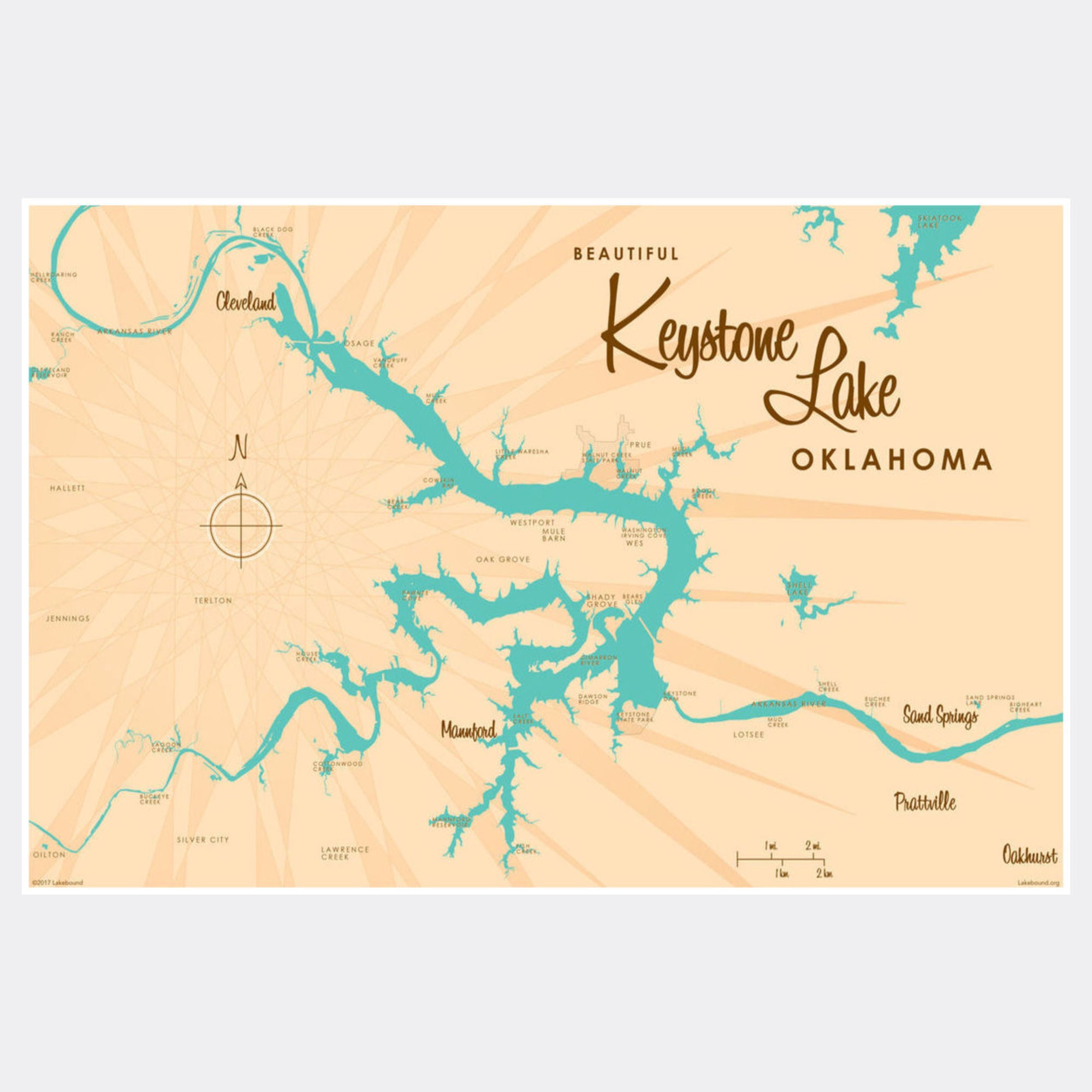 Keystone Lake Oklahoma, Paper Print