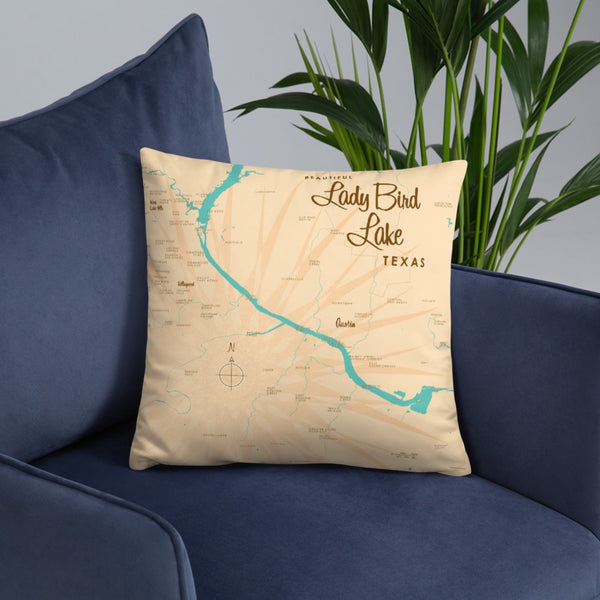 Lady Bird Lake Texas Pillow