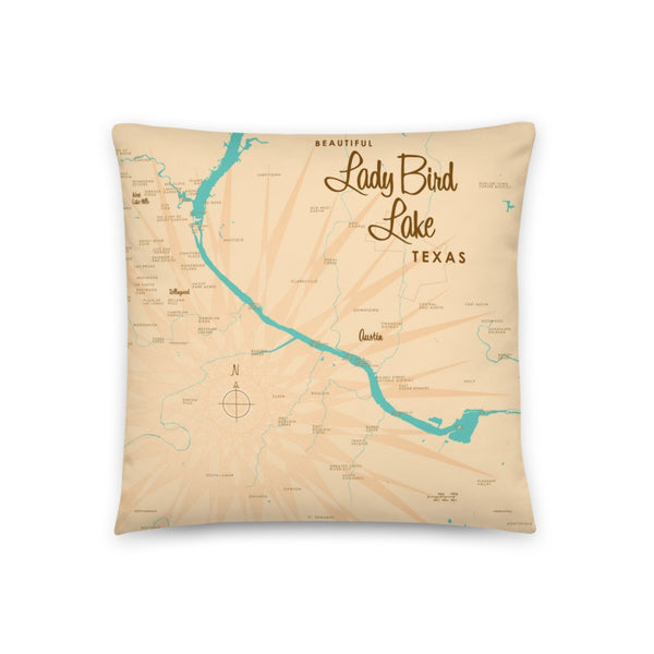 Lady Bird Lake Texas Pillow