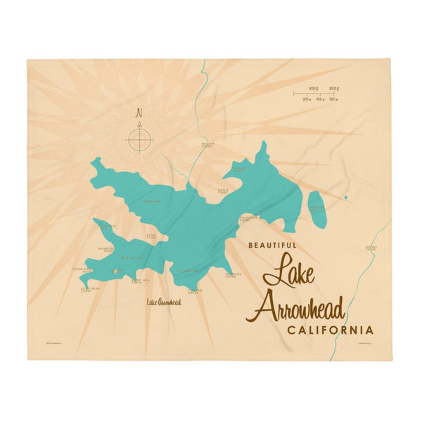 Lake Arrowhead California Throw Blanket