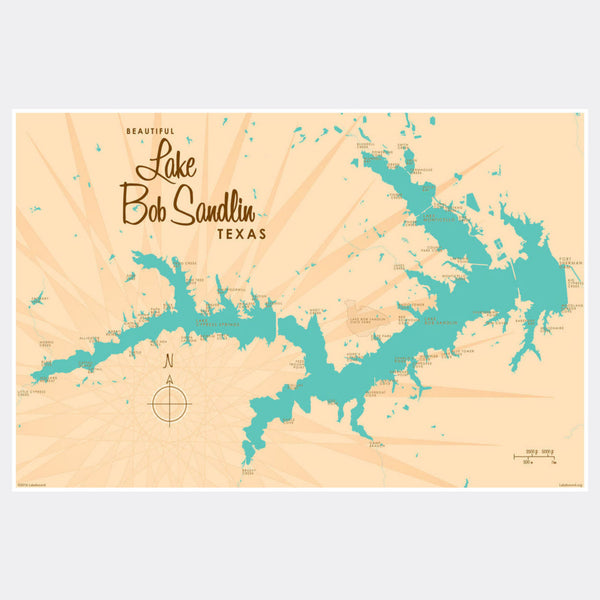 Lake Bob Sandlin Texas, Paper Print