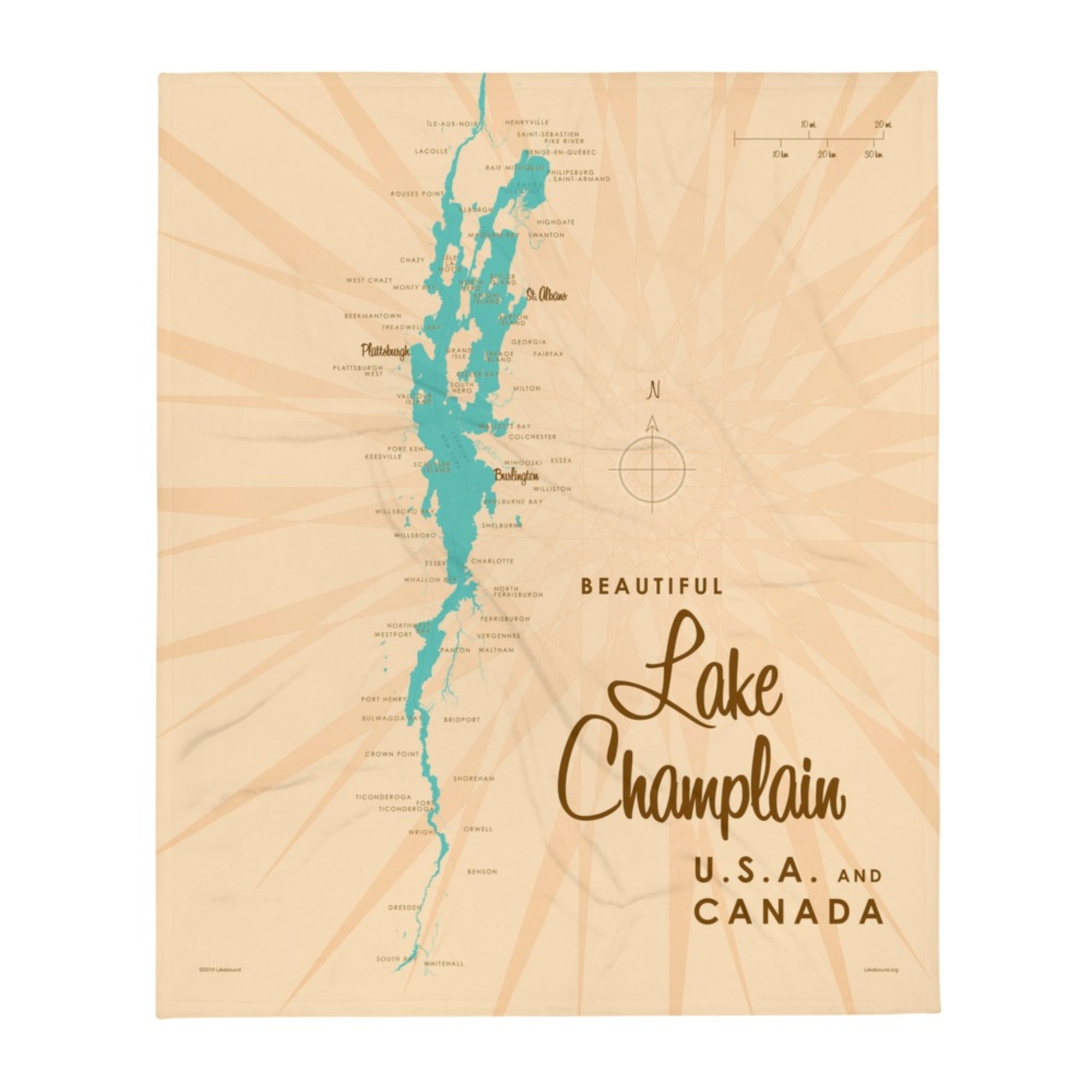 Lake Champlain New York Throw Blanket