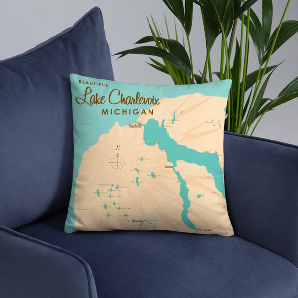 Lake Charlevoix Michigan Pillow