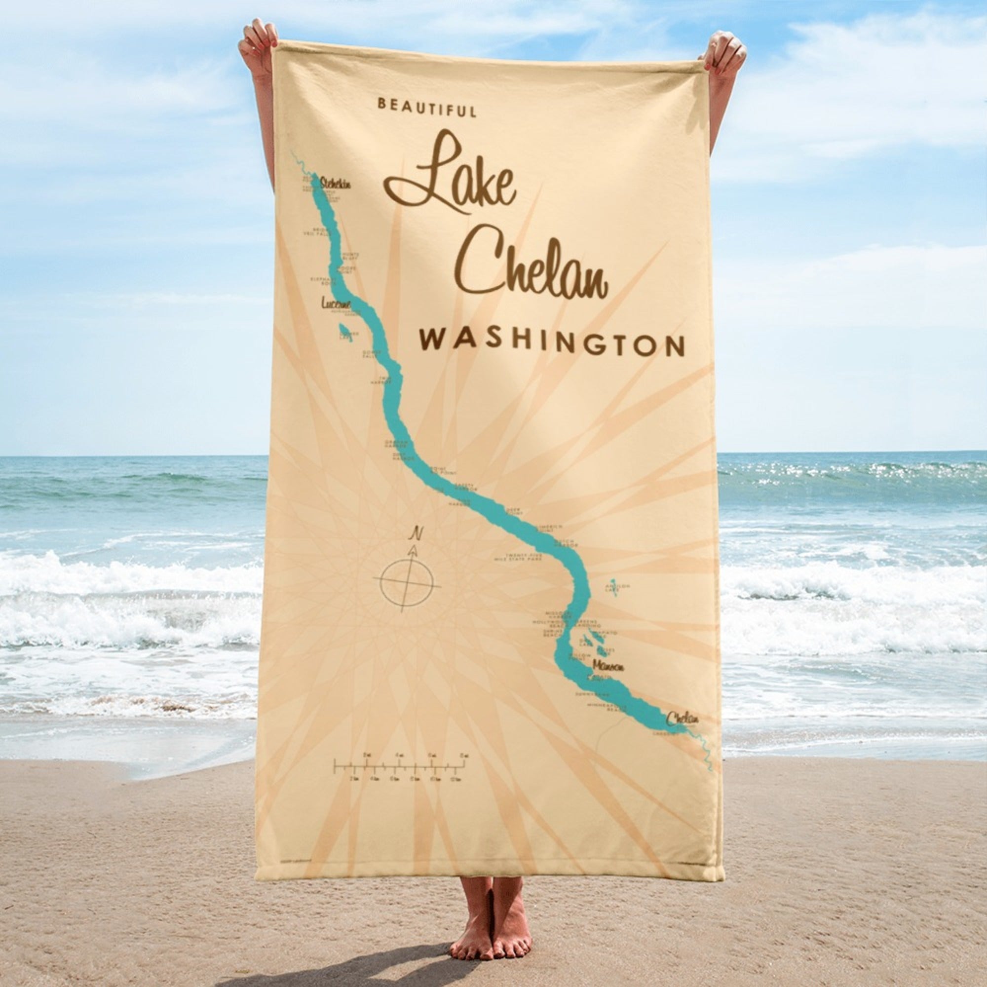 Lake Chelan Washington Beach Towel