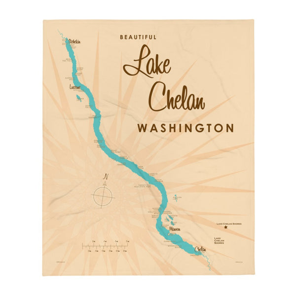 Lake Chelan Washington Throw Blanket