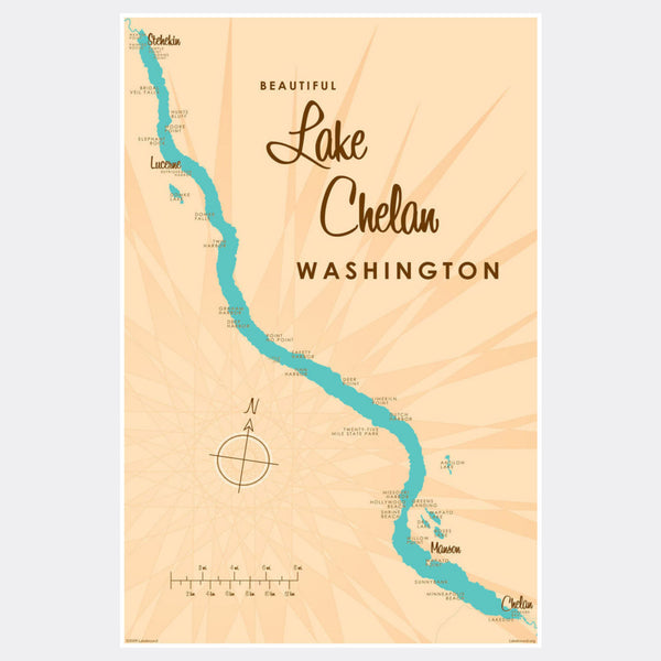 Lake Chelan Washington, Paper Print
