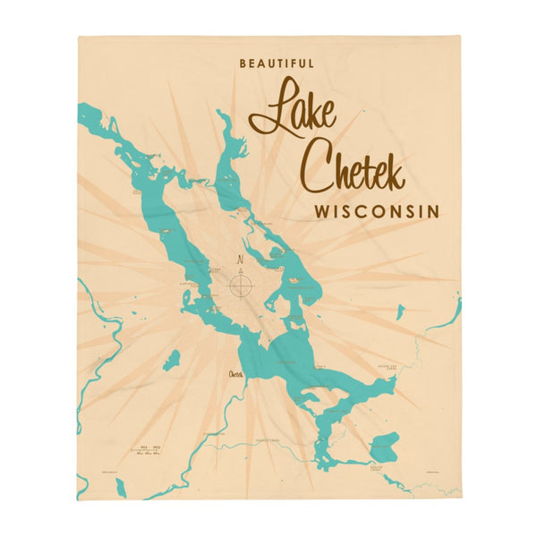 Lake Chetek Wisconsin Throw Blanket