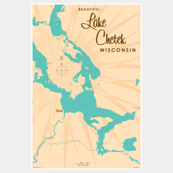 Lake Chetek Wisconsin, Paper Print