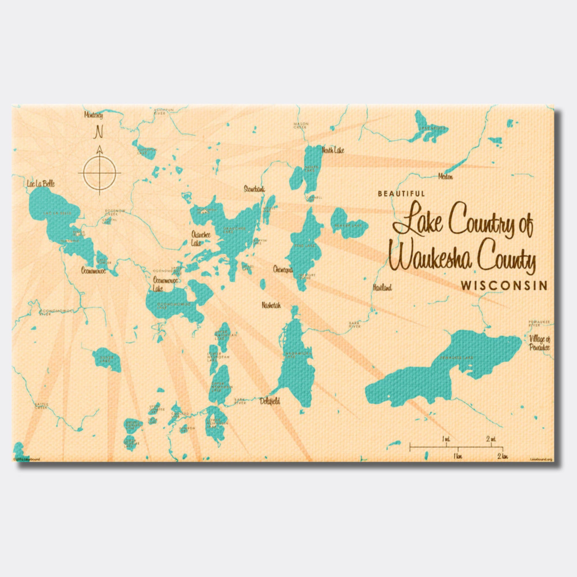 Lake Country of Waukesha County Wisconsin, Canvas Print