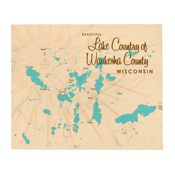 Lake Country of Waukesha County Wisconsin Throw Blanket