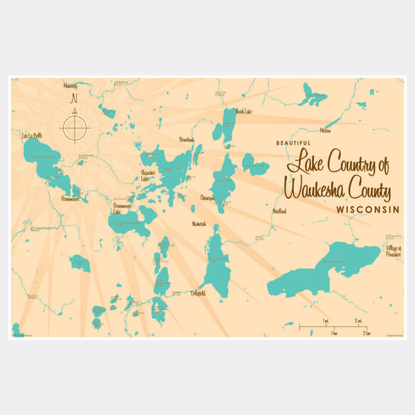 Lake Country Waukesha County Wisconsin, Paper Print