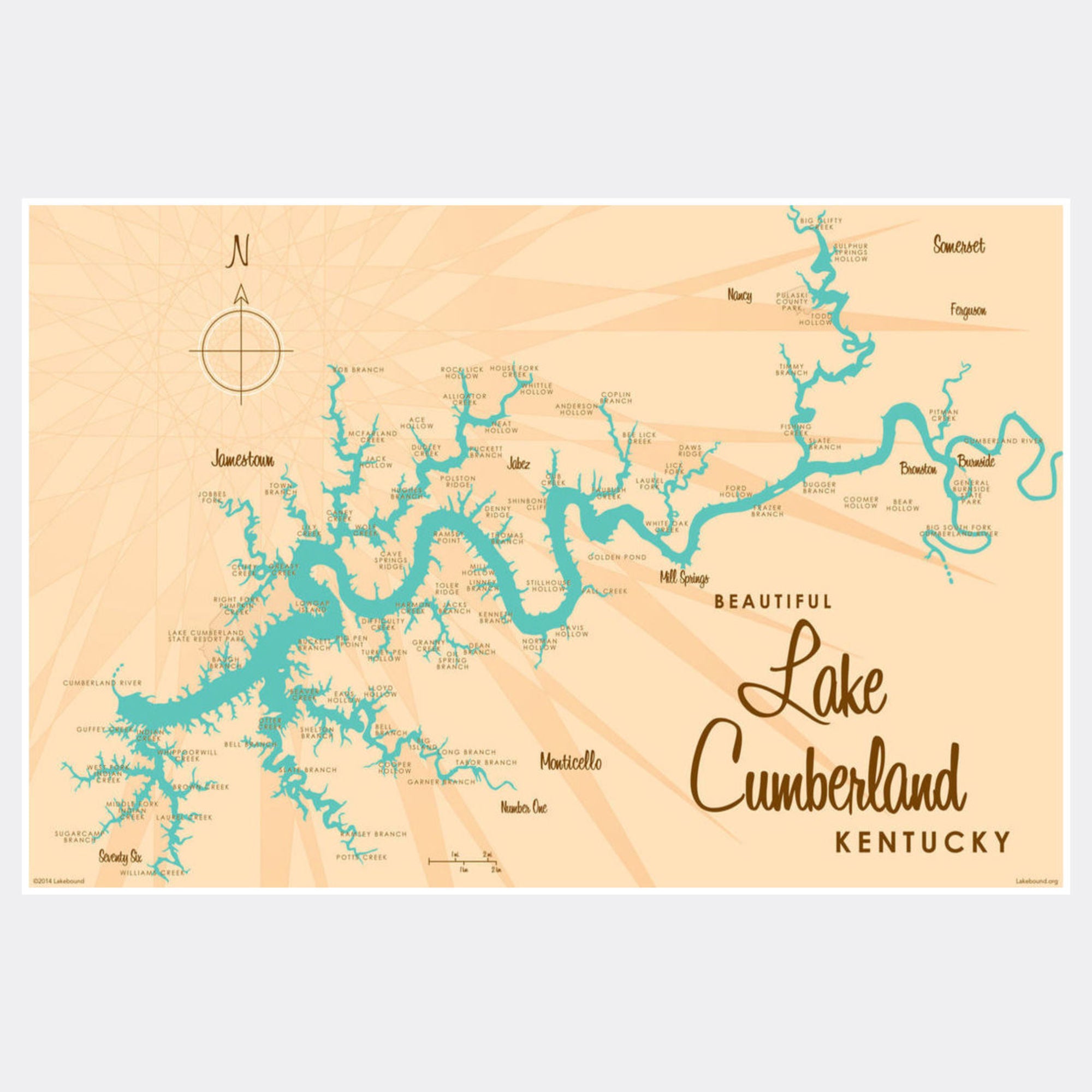Lake Cumberland Kentucky, Paper Print