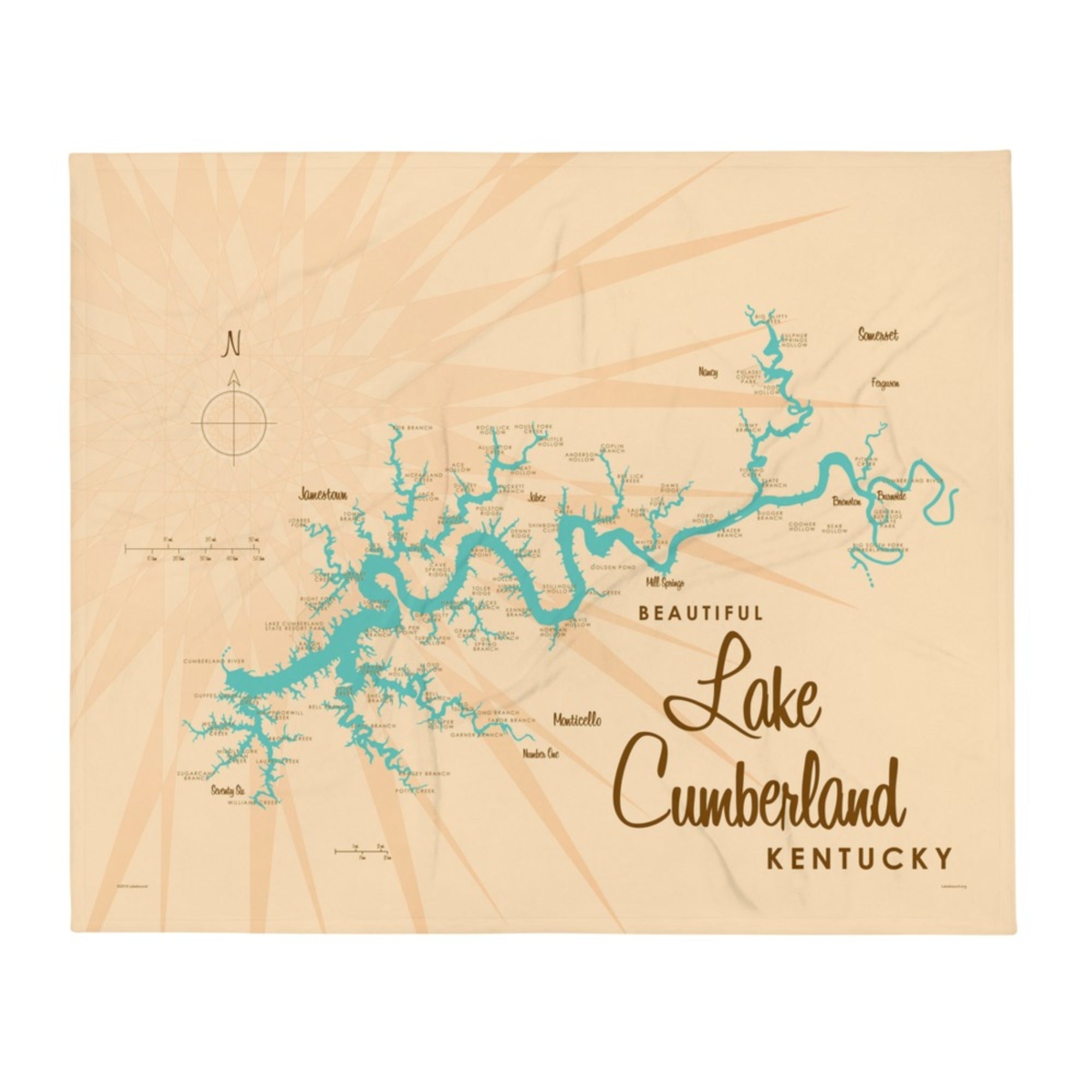 Lake Cumberland Kentucky Throw Blanket