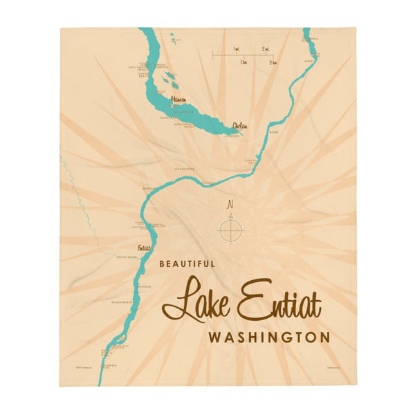 Lake Entiat Washington Throw Blanket