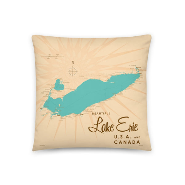Lake Erie USA Canada Pillow