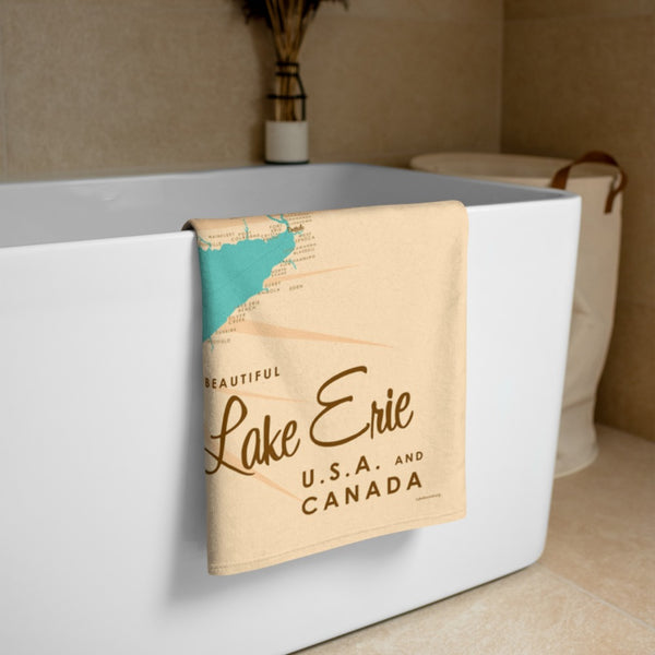 Lake Erie USA Canada Beach Towel