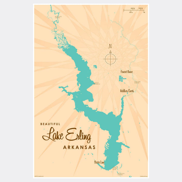 Lake Erling Arkansas, Paper Print