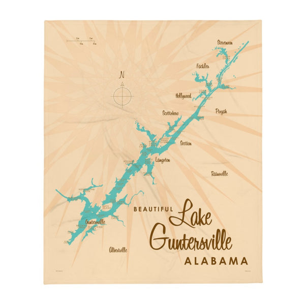 Lake Guntersville Alabama Throw Blanket